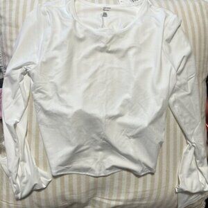 NWT Gilly Hicks Active Long Sleeve Open Back White Shirt Medium